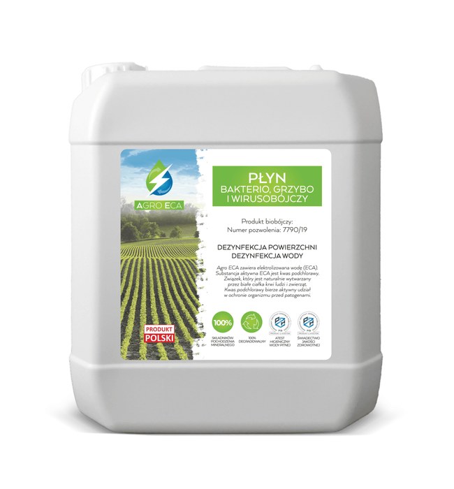 Kanister Agro ECA 5 l z etykietą produktu